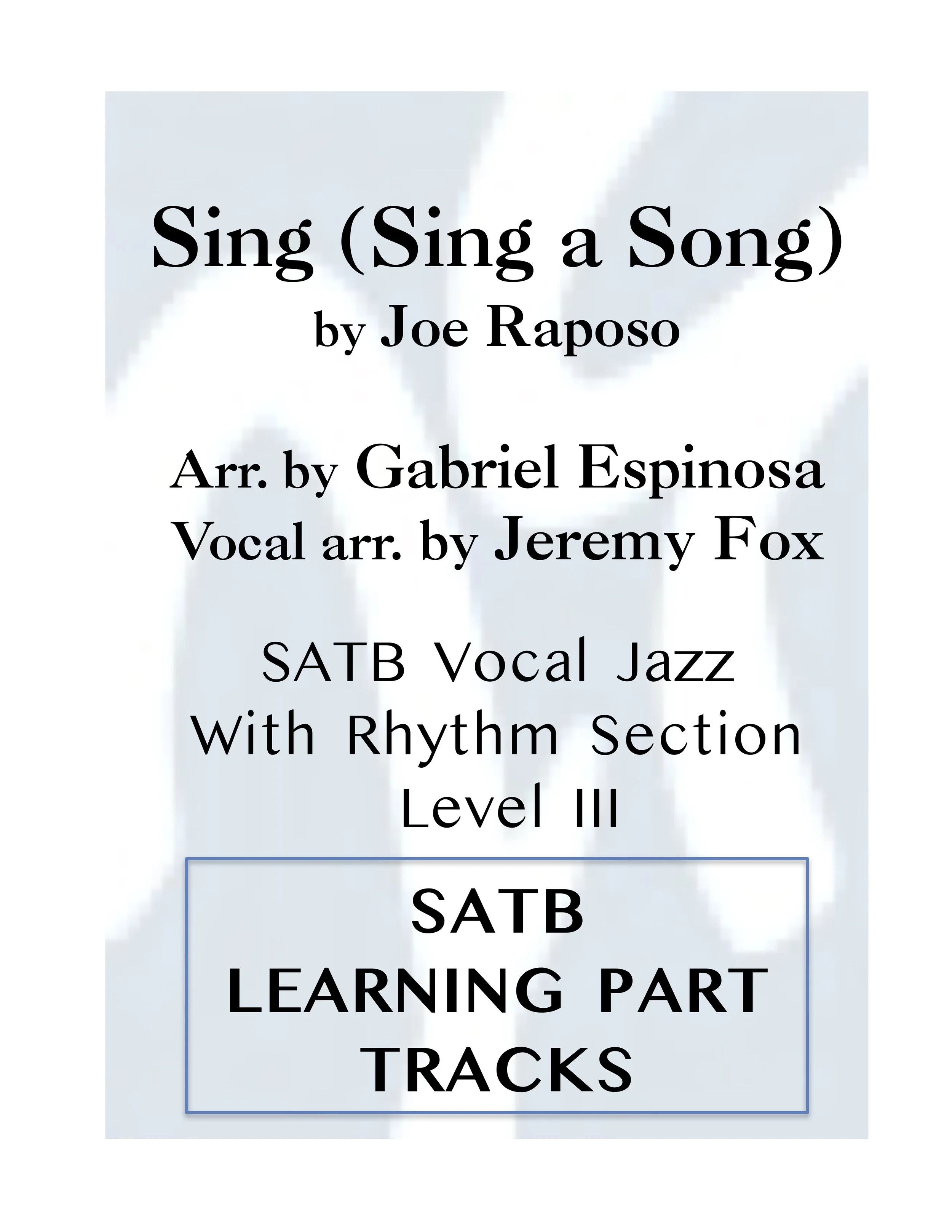 NEW – Sing (Sing a Song) – SATB – ORDER FROM SHEET MUSIC PLUS